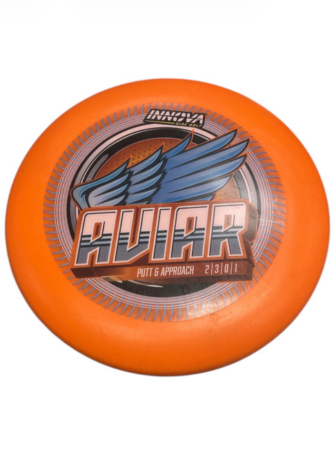 Vist Large View of Product Image Which is Used Innova AVIAR Disc Golf Putter Orange
