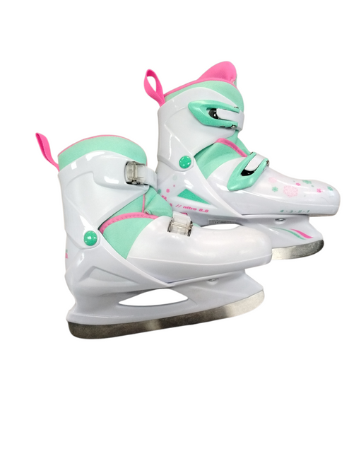 Vist Large View of Product Image Which is Used Lake Placid NITRO Girls Softboot Skate White Adjustable