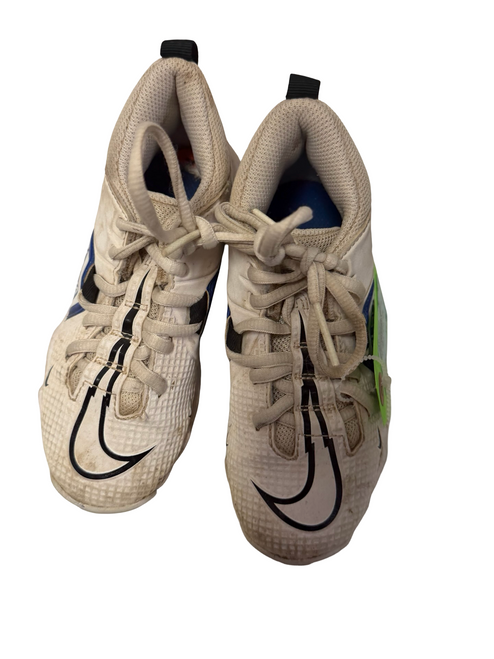 Vist Large View of Product Image Which is Used Nike ALPHA Menace 3 Shark CV0581-101 Football Cleats White Youth 11.0