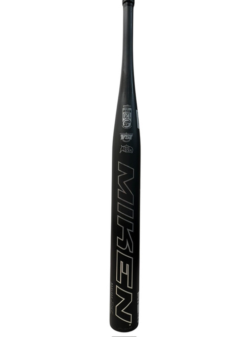 Vist Large View of Product Image Which is Used Miken Mafia 34/25 -9 Slowpitch Bat - Black and Silver 