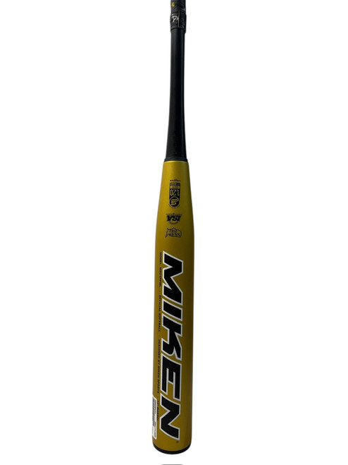 Vist Large View of Product Image Which is Used Miken M1 Maxload 34/25 -9 Slowpitch Bat - Black And Gold