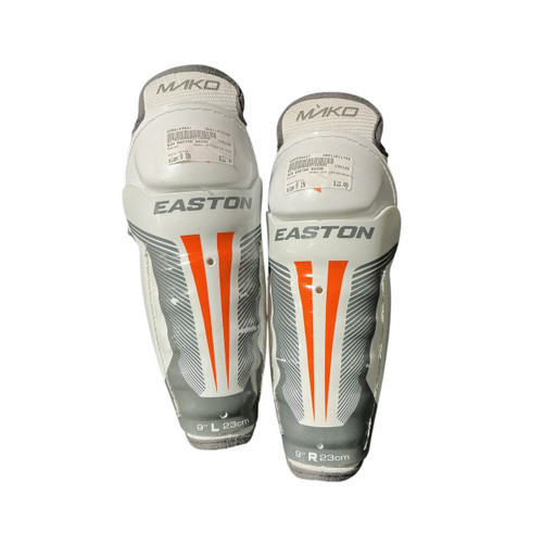 Vist Large View of Product Image Which is Used Easton 9IN EASTON SHIN Youth Shin Guards White 9"