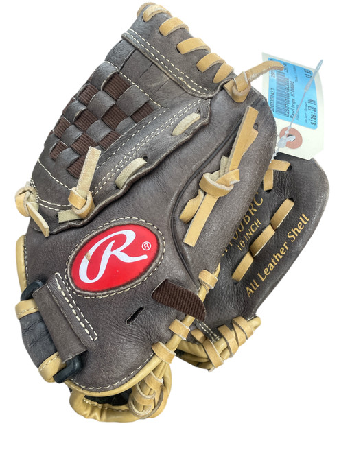 Vist Large View of Product Image Which is Used Rawlings H100BRC BB/SB Glove RH Throw Brown 10"