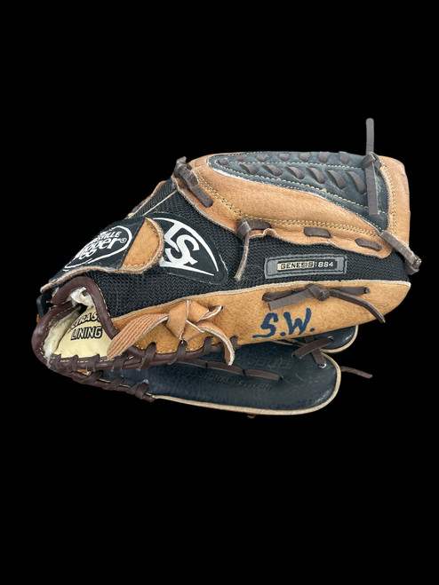 Vist Large View of Product Image Which is Used Louisville Slugger GN14BN BB/SB Glove RH Throw Tan And Black 12"