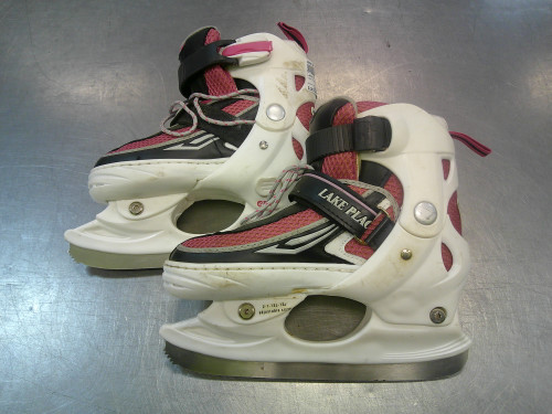 Vist Large View of Product Image Which is Used Lake Placid ADJ 12-2 Girls Figure Skate White Adjustable