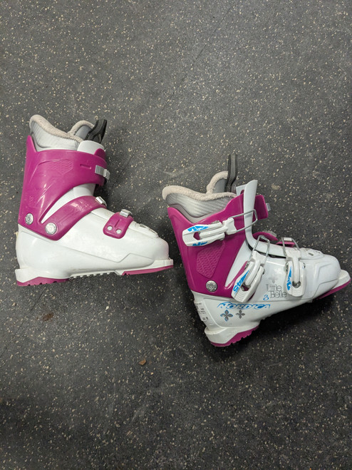 Vist Large View of Product Image Which is Used Nordica LITTLE BELLE Girls DH Ski Boot Pink 215 MP - J03