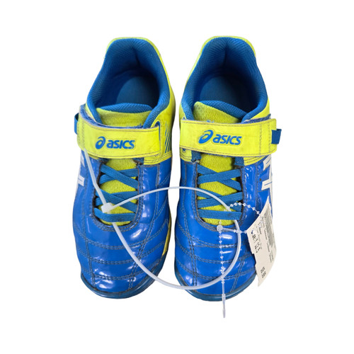 Vist Large View of Product Image Which is Used Asics Soccer Indoor Shoes Royal Blue Youth 12.5