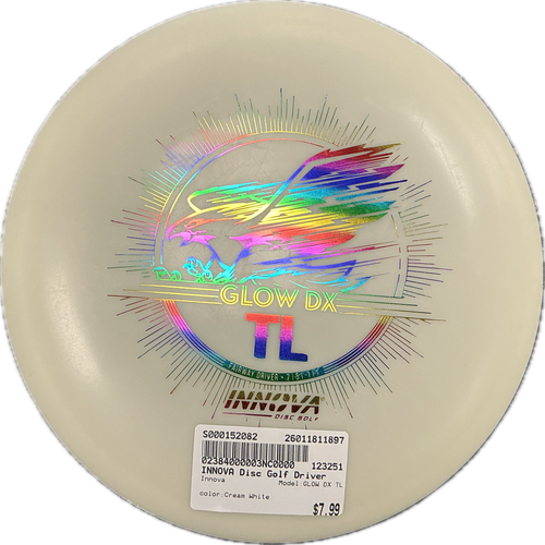 Vist Large View of Product Image Which is Used Innova GLOW DX TL Disc Golf Driver Cream White