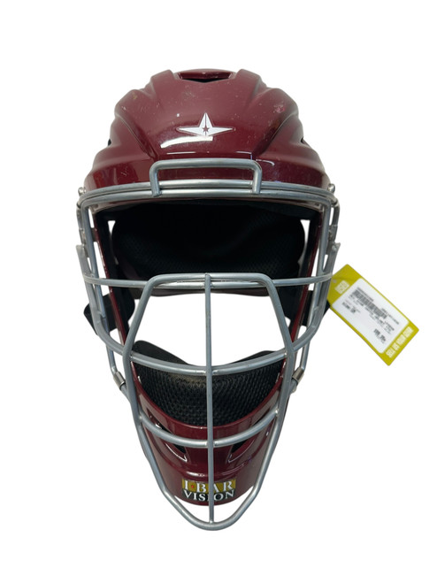 Vist Large View of Product Image Which is Used All Star CATCH HELMET Catchers Helmet w/Mask Maroon SM