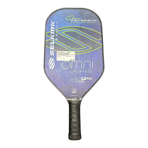 Vist Large View of Product Image Which is Used Selkirk OMNI 31 PXO Pickleball Racquet Royal Blue