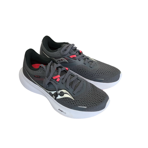 Vist Large View of Product Image Which is Used Saucony RIDE 16 Running/X-Train Shoes W Grey And Pink Senior 7.5