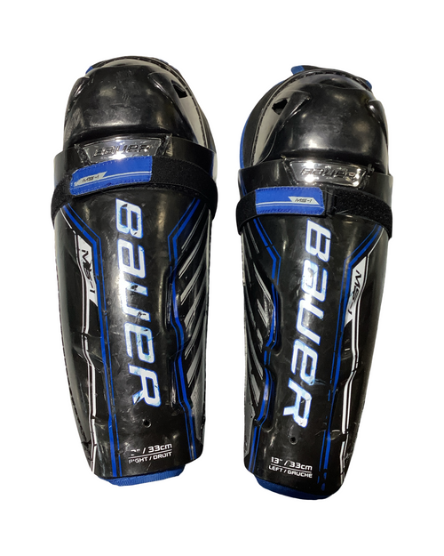 Vist Large View of Product Image Which is Used Bauer MS-1 Senior Shin Guards Black 13"
