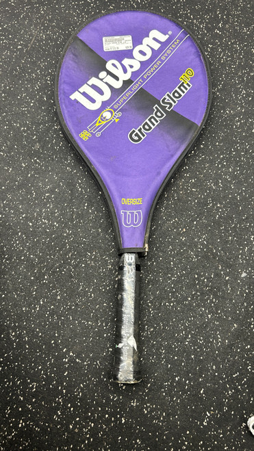 Vist Large View of Product Image Which is Used Wilson GRAND SLAM 110 Adult Tennis Racquet Purple 4 1/2"