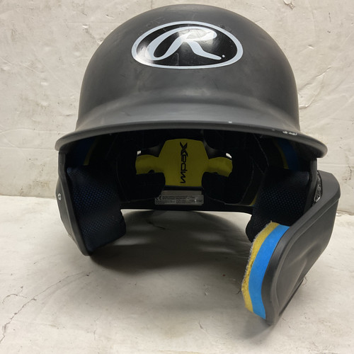 Vist Large View of Product Image Which is Used Rawlings MACH-JR-REVA W/ ADJ FACE GUARD Batting Helmet w/Mask Black M/L