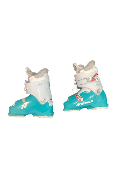 Vist Large View of Product Image Which is Used Nordica SPEED MACHINE 2 Girls DH Ski Boot White 225 MP - J04.5 - W5.5