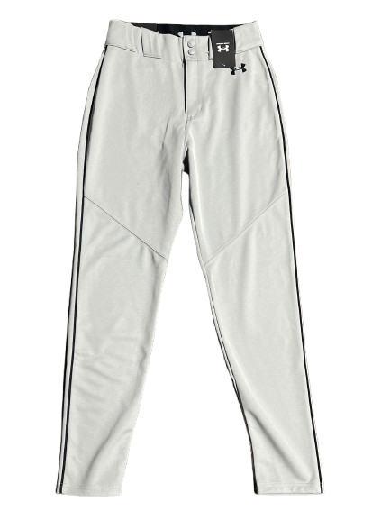 Vist Large View of Product Image Which is Used Under Armour UA TAPPERED FIT BASEBALL PANTS SM BB/SB Pant Mens Black And Grey SM
