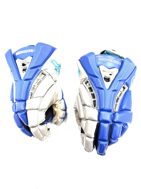 Vist Large View of Product Image Which is Used Maverik ROME Lacrosse Gloves Mens Royal Blue 12"