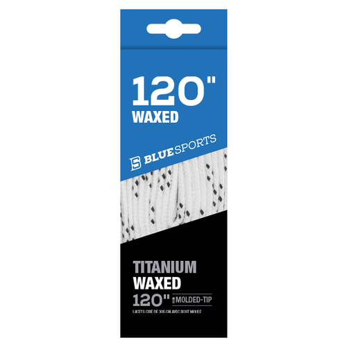 Vist Large View of Product Image Which is Blue Sports Titanium Waxed Laces