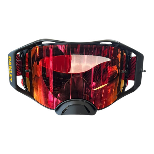 Vist Large View of Product Image Which is Used Oakley ABMX RED FLOW MX Goggles Adult Red