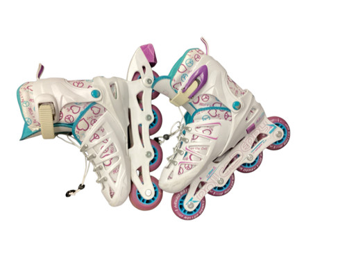 Vist Large View of Product Image Which is Used RollerDerby STINGER 5.2 Junior Roller Quad Skates White Junior 02.5