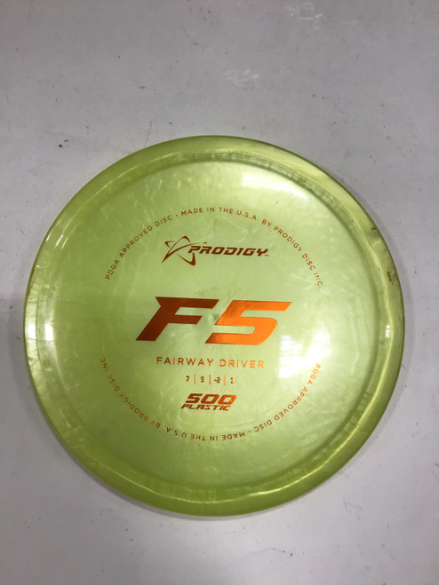Vist Large View of Product Image Which is Used Prodigy Disc 500 F5 Disc Golf Driver Yellow 174g