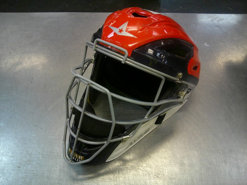 Vist Large View of Product Image Which is Used All-Star HELMET Catchers Helmet w/Mask Red LG