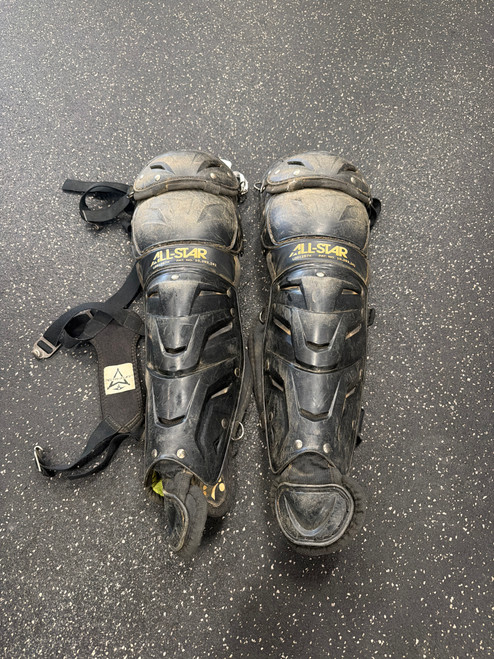 Vist Large View of Product Image Which is Used All-Star LG912S7X Catchers Leg Guards Black Intermed