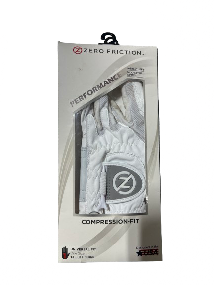 Vist Large View of Product Image Which is Used Zero Friction Womens Golf Glove White Fits all