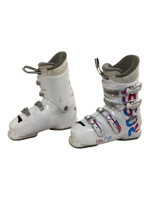 Vist Large View of Product Image Which is Used Rossignol FUN GIRL Girls DH Ski Boot White 235 MP - J05.5 - W06.5