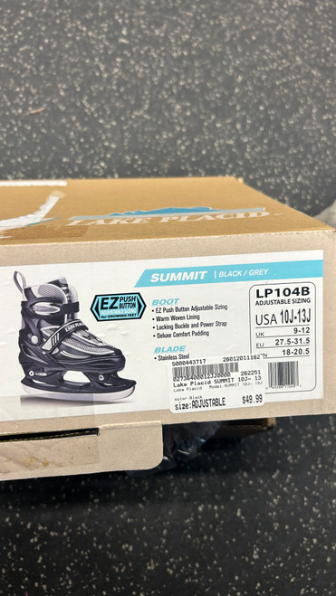 Vist Large View of Product Image Which is Used Lake Placid SUMMIT 10J- 13J Boys Figure Skate Black Adjustable