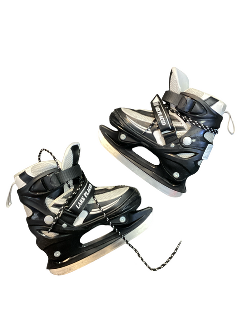Vist Large View of Product Image Which is Used Lake Placid ADJUSTABLE 10-13 Boys Softboot Skate Black Adjustable