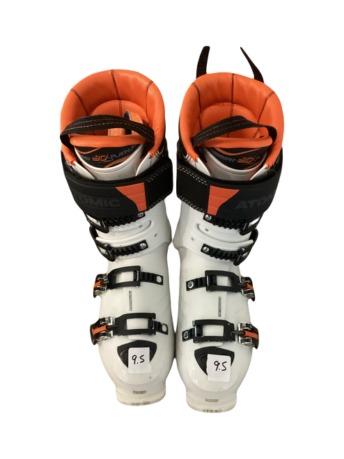 Vist Large View of Product Image Which is Used Atomic HAWK PRIME 120 Mens DH Ski Boot Orange And White 275 MP - M09.5 - W10.5