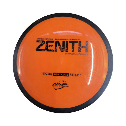 Vist Large View of Product Image Which is Used MVP ZENITH NEUTRON Disc Golf Driver Orange
