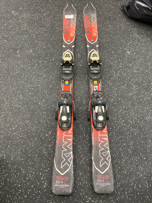 Vist Large View of Product Image Which is Used Salomon XWING FURY Boys DH Ski/Binding Red 120 cm