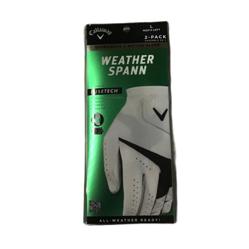 Vist Large View of Product Image Which is NEW Callaway WEATHER SPANN Mens Golf Glove White LG