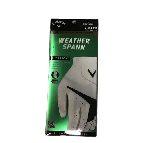 Vist Large View of Product Image Which is NEW Callaway WEATHER SPANN Mens Golf Glove White LG