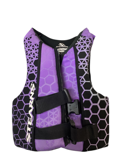 Vist Large View of Product Image Which is Used Stearns Youth PFD Purple Youth 50-90