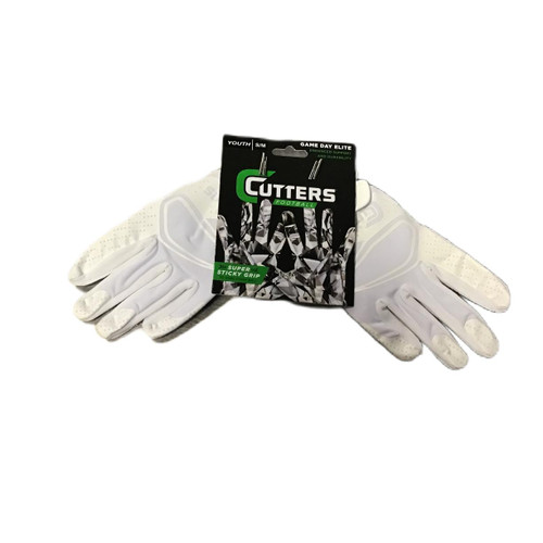 Vist Large View of Product Image Which is NEW Cutters GAME DAY ELITE FB Gloves White S/M