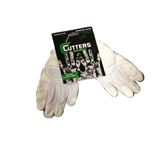 Vist Large View of Product Image Which is NEW Cutters GAME DAY ELITE FB Gloves White S/M