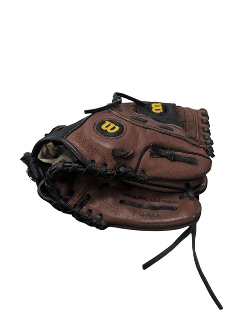 Vist Large View of Product Image Which is Used Wilson A450 TBALL BB/SB Glove RH Throw Black 10"