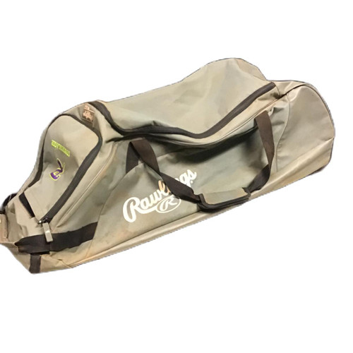 Vist Large View of Product Image Which is Used Rawlings Workhorse Wheeled Equipment Baseball Bag Grey