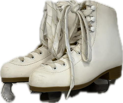 Vist Large View of Product Image Which is Used WHITE FIGURE SKATES Girls Figure Skate White Youth 13.0