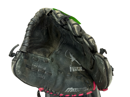 Vist Large View of Product Image Which is Used Mizuno FINCH GPP 1155F1 Youth Fastpitch Softball Glove RH Throw Black 11 1/2"