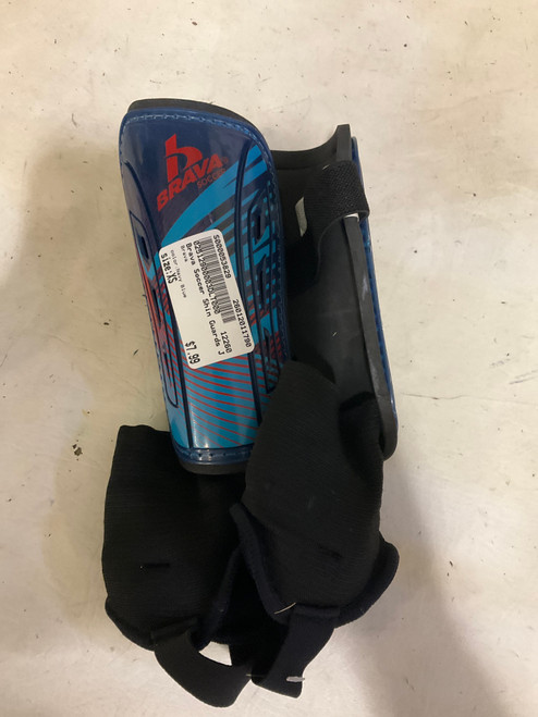 Vist Large View of Product Image Which is Used Brava Soccer Shin Guards Junior Navy Blue XS