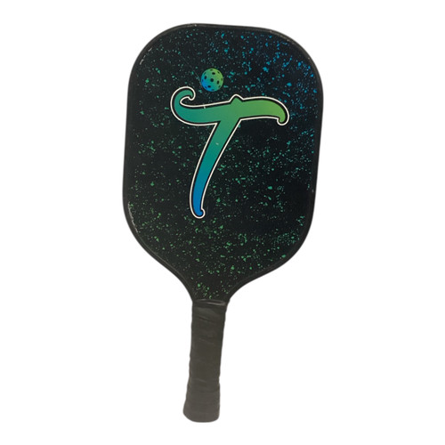 Vist Large View of Product Image Which is Used TIGER SPORTS Pickleball Racquet Navy Blue And Lime