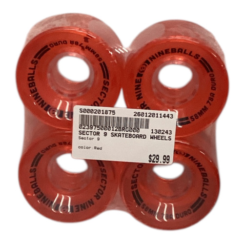 Vist Large View of Product Image Which is Sector 9 Skateboard Wheel Red
