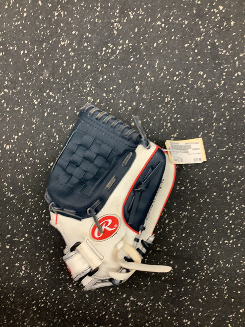 Vist Large View of Product Image Which is Used Rawlings PL110WNS BB/SB Glove RH Throw White 11"