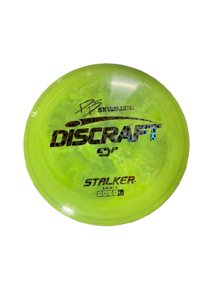 Vist Large View of Product Image Which is Used Discraft ESP STALKER PAIGE PIERCE Disc Golf Driver Lime Green