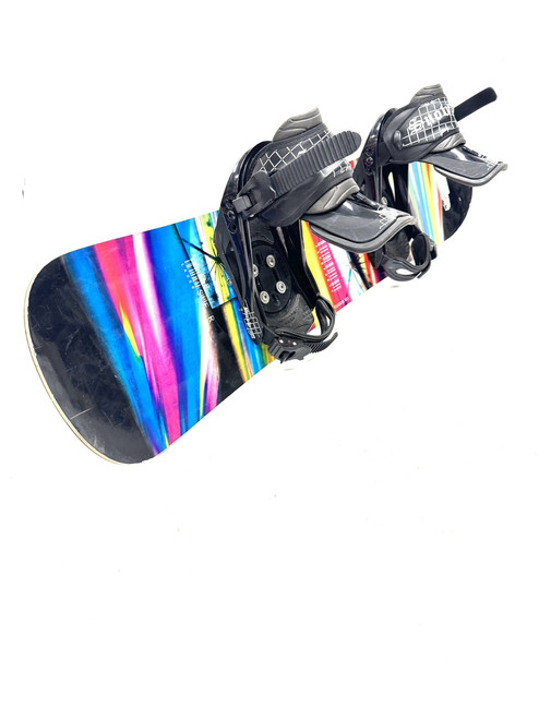 Vist Large View of Product Image Which is Used 540 LASER SMALL SNOWJAM BINDINGS Boys Board/Binding Black 110 cm