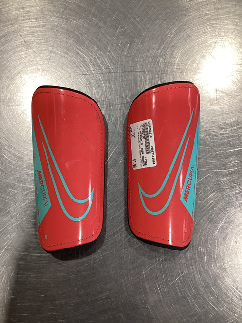 Vist Large View of Product Image Which is Used Nike MERCURIAL SHIN GUARDS YTH LG Soccer Shin Guards Youth Coral LG